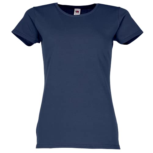 Fruit of the Loom Ladies Iconic T-Shirt Größe S - XXL, Farbe:Navy, Größe:M von Fruit of the Loom