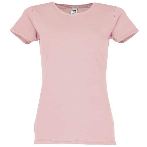 Fruit of the Loom Ladies Iconic T-Shirt Größe S - XXL, Farbe:Powder Rose, Größe:2XL von Fruit of the Loom