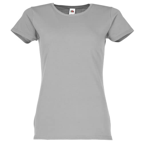 Fruit of the Loom Ladies Iconic T-Shirt Größe S - XXL, Farbe:Zink, Größe:XS von Fruit of the Loom