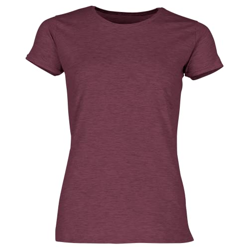 Fruit of the Loom Ladies Iconic T-Shirt Größe S - XXL, Größe:L, Farbe:Burgund meliert von Fruit of the Loom