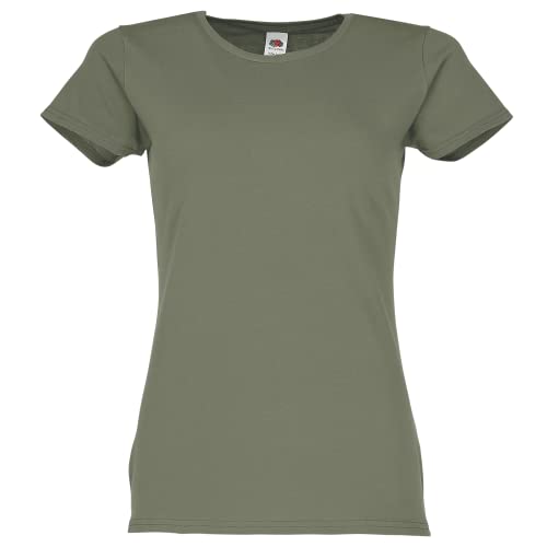 Fruit of the Loom Ladies Iconic T-Shirt Größe S - XXL, Größe:L, Farbe:Oliv von Fruit of the Loom