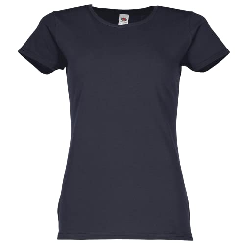 Fruit of the Loom Ladies Iconic T-Shirt Größe S - XXL, Größe:L, Farbe:deep Navy von Fruit of the Loom