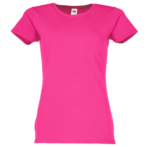 Fruit of the Loom Ladies Iconic T-Shirt Größe S - XXL, Größe:XL, Farbe:Fuchsia von Fruit of the Loom