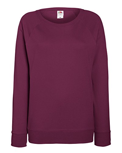 Fruit of the Loom - Lady-Fit, Leichter Raglan-Damenpullover Gr. Small, burgunderfarben von Fruit of the Loom