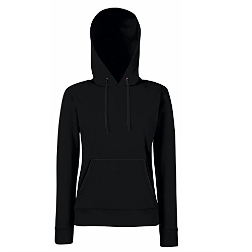 Fruit of the Loom Lady-Fit Classic Hooded Sweat 1er Pack, Farbe:Black;Größe:L von Fruit of the Loom