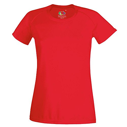 Fruit of the Loom - Lady-Fit Funktionsshirt 'Performance T' / Red, S von Fruit of the Loom