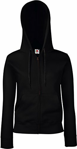 Fruit of the Loom - Lady-Fit Hooded Sweat Jacket - Modell 2013 XS,Black von Fruit of the Loom