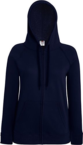 Fruit of the Loom Lady-Fit Lightweight Hooded Sweat Jacket 62-150-0 XS,Deep Navy von Fruit of the Loom