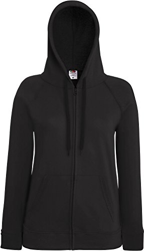 Fruit of the Loom Lady-Fit Lightweight Hooded Sweat Jacket 62-150-0 XXL,Light Graphite von Fruit of the Loom