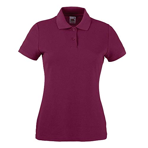 Fruit of the Loom - Lady-Fit Poloshirt Mischgewebe '65/35 Polo' Large,Burgundy von Fruit of the Loom