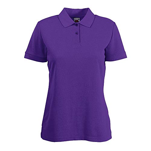 Fruit of the Loom - Lady-Fit Poloshirt Mischgewebe '65/35 Polo' Large,Purple von Fruit of the Loom