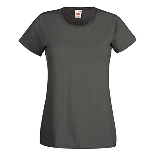 Fruit of the Loom - Lady-Fit T-Shirt 'Valueweight T' / Light Graphite, XXL von Fruit of the Loom