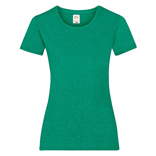 Fruit of the Loom - Lady-Fit T-Shirt 'Valueweight T' / Retro Heather Green, L von Fruit of the Loom