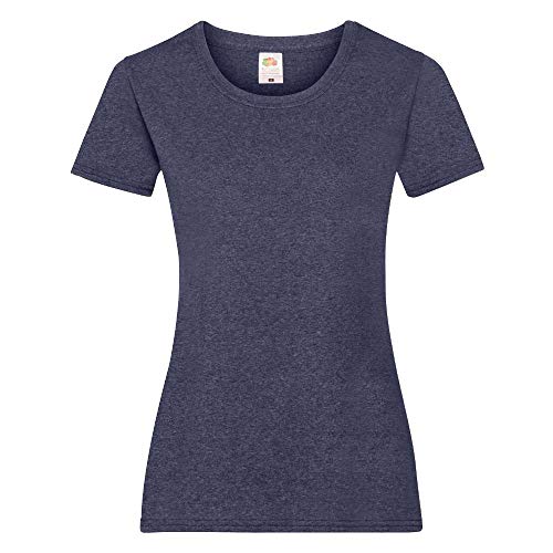 Fruit of the Loom - Lady-Fit T-Shirt 'Valueweight T' / Vintage Heather Navy, L von Fruit of the Loom