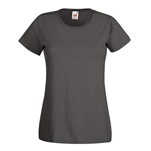 Fruit of the Loom - Lady-Fit Valueweight T - Modell 2013, Farbe:Graphit, GröÃŸe:L von Fruit of the Loom