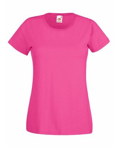 Fruit of the Loom – Lady-Fit Valueweight T-Shirt SS050 Gr. Small, fuchsia von Fruit of the Loom