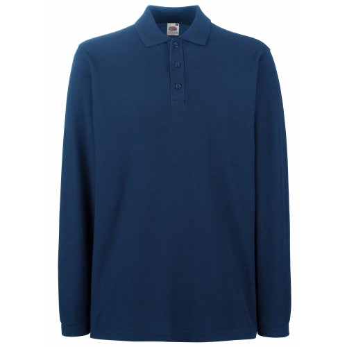 Fruit of the Loom - Langarm-Poloshirt - Herren (XXXL) (Marineblau), marineblau, XXXL von Fruit of the Loom