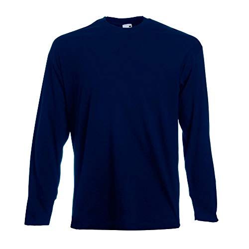 Fruit of the Loom - Langarm-Shirt 'Value Weight LS' / Deep Navy, M von Fruit of the Loom