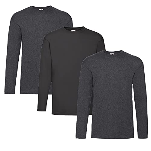 Fruit of the Loom - Langarm-Shirt 'Value Weight LS', Größe:XXL, Farbe:2 Dark Heather + 1 Schwarz + 1 HLKauf Notizblock Fruit of the Loom - Langarm-Shirt 'Value Weight LS', Größe:XXL, Farbe:2 Dark Heather + 1 Schwarz + 1 HLKauf Notizblock von Fruit of the Loom