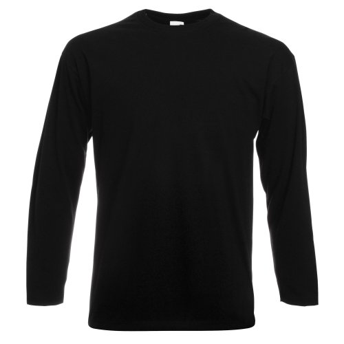 Fruit of the Loom Langarm T-Shirt 61–038–0 Gr. S, schwarz - schwarz von Fruit of the Loom