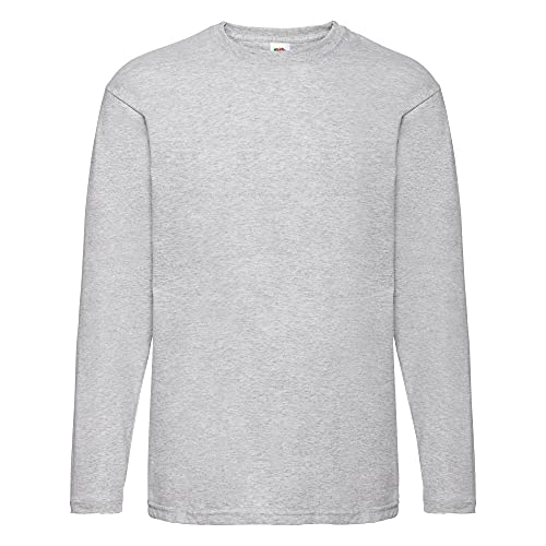 Fruit of the Loom Valueweight Langarm-T-Shirt Gr. L, Grau (light graphite) von Fruit of the Loom