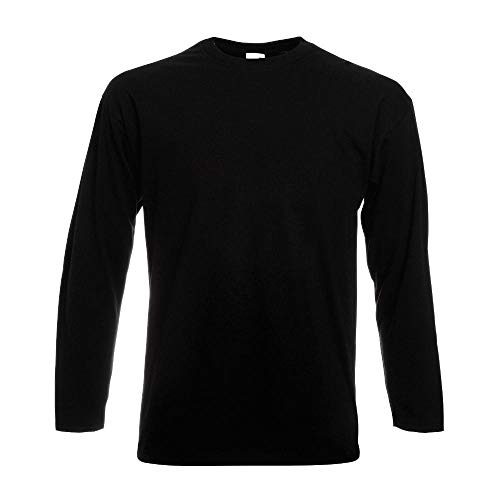 Fruit of the Loom - Langarmshirt 'Valueweight Longsleeve T' / Black, M von Fruit of the Loom