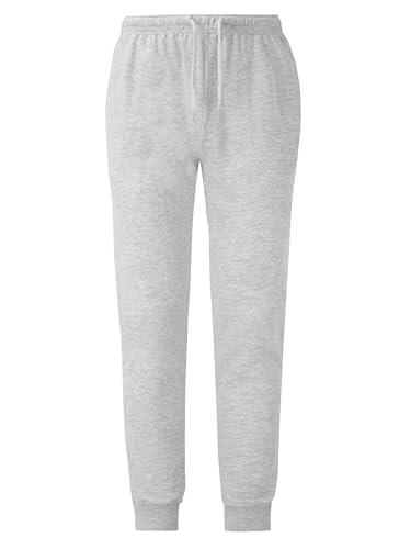 Fruit of the Loom Lightweight Jog Pants (Beinabschlüsse mit Bündchen), Jogginghose, Graumeliert, Größe M Unisex von Fruit of the Loom