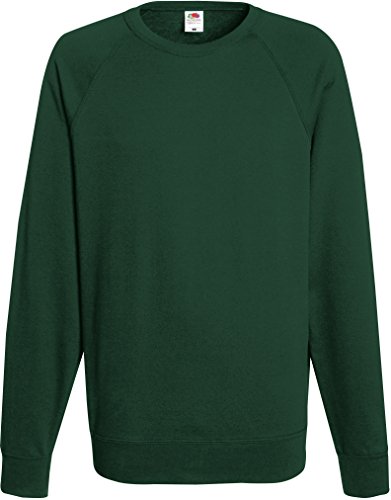 Fruit of the Loom Lightweight Raglan Sweat 62-138-0 M,Bottle Green von Fruit of the Loom