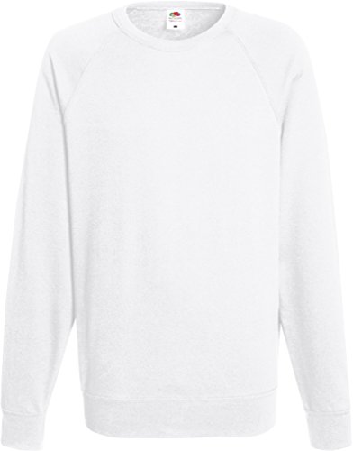 Fruit of the Loom Lightweight Raglan Sweat 62-138-0 M,White von Fruit of the Loom