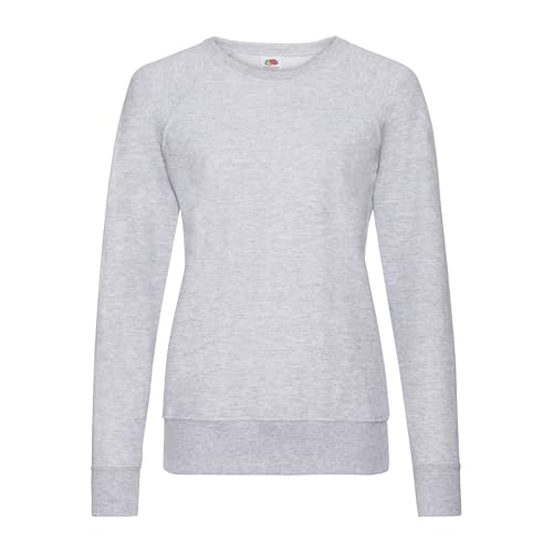 Fruit of the Loom Lightweight Raglan Sweat Lady-Fit, Farbe:Graumeliert, Größe:XS von Fruit of the Loom