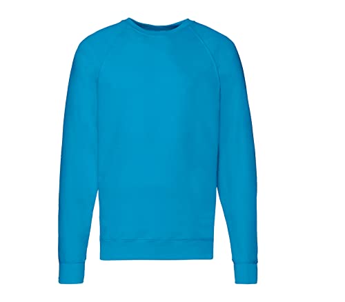 Fruit of the Loom Lightweight Raglan Sweatshirt Azurblau + 1 HL Kauf Block M von Fruit of the Loom