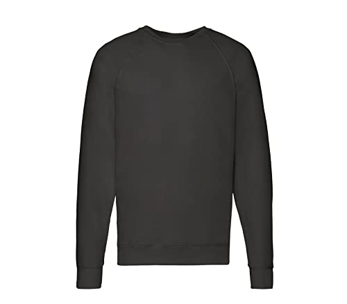 Fruit of the Loom Lightweight Raglan Sweatshirt Schwarz + 1 HL Kauf Block M von Fruit of the Loom