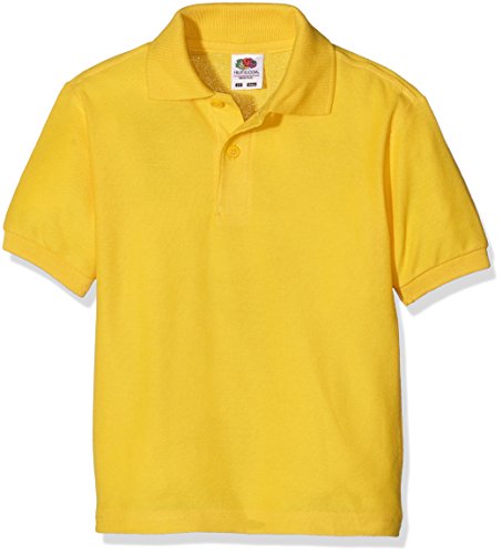 Fruit of the Loom Mädchen Boys Polo Shortsleeve Short, Mehrfarbig (Sunflower), Herstellergröße: 14/15 años (164 cm) von Fruit of the Loom