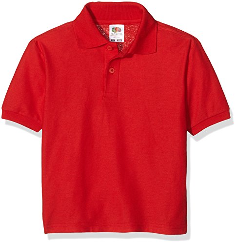 Fruit of the Loom Mädchen Boys Polo Shortsleeve Short, Rot (red), Herstellergröße: 9/11 años (140 cm) von Fruit of the Loom