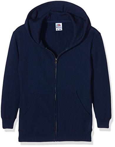 Fruit of the Loom Mädchen Kids Classic Hooded Sweat Jacket Sweatshirt, Blau (Dark Navy), Herstellergröße: 12/13 años (152 cm) von Fruit of the Loom