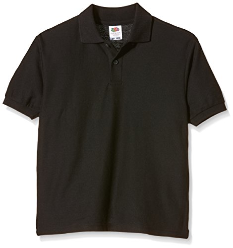 Fruit of the Loom Mädchen Poloshirt, Schwarz (Black), 9-11 von Fruit of the Loom