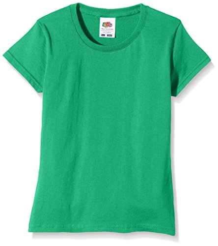 Fruit of the Loom Mädchen Sofspun T-Shirt, Kelly Green, 3-4 Jahre von Fruit of the Loom