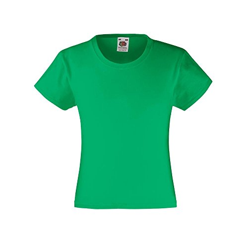 Fruit of the Loom - Mädchen T-Shirt 'Girls Valueweight T' Age 3-4,Kelly Green von Fruit of the Loom