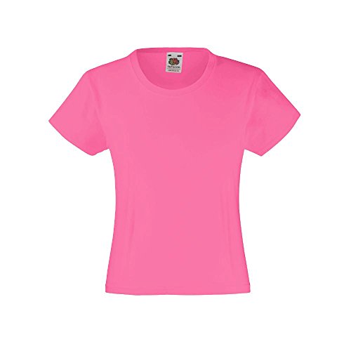 Fruit of the Loom - Mädchen T-Shirt 'Girls Valueweight T' Age 5-6,Fuchsia von Fruit of the Loom