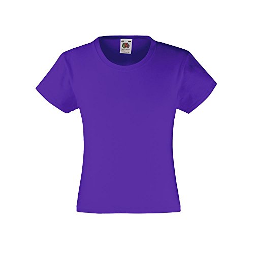 Fruit of the Loom - Mädchen T-Shirt 'Girls Valueweight T' Age 5-6,Purple von Fruit of the Loom