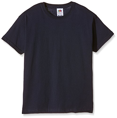 Fruit of the Loom Mädchen T-Shirt SS132B, Blue (Deep Navy), Gr. 128 CM (Herstellergröße:7-8 Jahre) von Fruit of the Loom