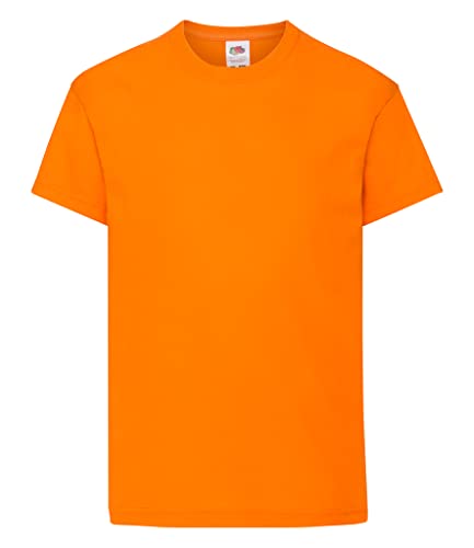 Fruit of the Loom Mädchen T-Shirt SS132B, Orange, Gr. 128 CM (Herstellergröße:7-8 Jahre) von Fruit of the Loom