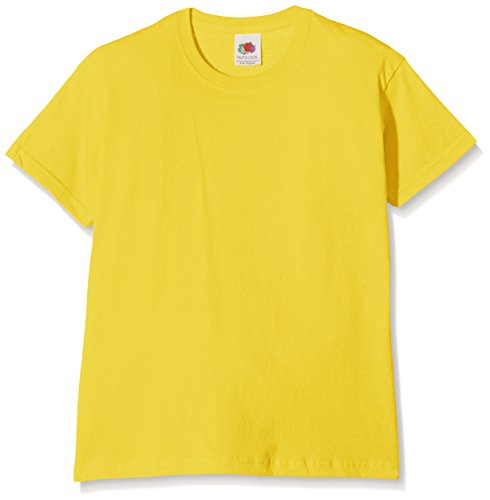 Fruit of the Loom Mädchen T-Shirt SS132B, Yellow (Sunflower Yellow), Gr. 116 CM (Herstellergröße:5-6 Jahre) von Fruit of the Loom