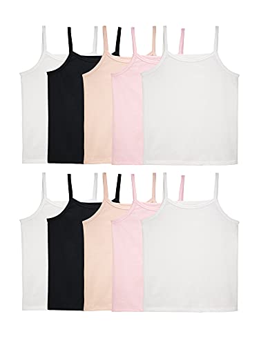 Fruit of the Loom Mädchen Unterhemden (Camis & Tanks) Camisole, Cami – 10 Stück – Sortiert, M (10er Pack) von Fruit of the Loom