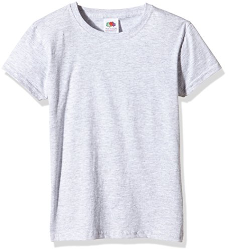 Fruit of the Loom Mädchen Valueweight T-Shirt, Grau (Heather Grey), Gr. 14-15 Jahre (164 cm) von Fruit of the Loom