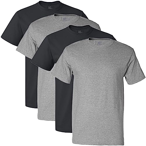 Fruit of the Loom Men's Crew Neck T-Shirt (Pack of 4), Black/Grey, Large von Fruit of the Loom