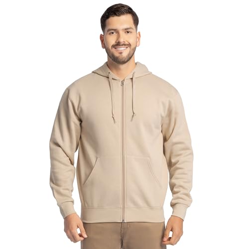 Fruit of the Loom Men's Eversoft Fleece Sweatshirts & Hoodies, Full Zip-Khaki Heather, Medium von Fruit of the Loom