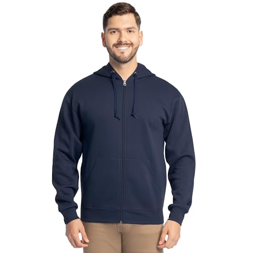 Fruit of the Loom Men's Eversoft Fleece Sweatshirts & Hoodies, Full Zip-Navy, Large von Fruit of the Loom