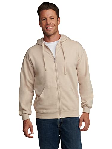 Fruit of the Loom Men's Eversoft Fleece Sweatshirts & Hoodies Shirt, Full Zip-Khaki Heather, XXXL von Fruit of the Loom