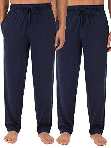 Fruit of the Loom Men's Extended Sizes Jersey Knit Sleep Pant, Navy/Navy (2-Pack), Large von Fruit of the Loom